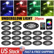 RGB Dreamcolor LED Car Underglow Lights 20pcs Music Bluetooth APP Remote Control