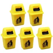 5Pcs Waste Bin Trash Can Doll House Miniature Simulation Garbage Can