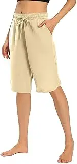 [Generic] Warm Pants Women Casual Casual Summer Drawstring Waist Shorts Lightweight Beach with Pockets Womens Leopard Drawstring