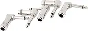 uxcell 5 Pcs Bend Mic Speaker 1/4" Male Jack Mono Audio Adapter Connector