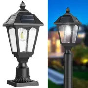 Solar Post Lights Outdoor Waterproof, Aluminum Solar Lamp Post Lights with Pi...