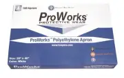 ProWorks DA-AP2846 28"x46" 2.0 mil Polyethylene Apron White 100/bx, 5bx/case