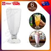 6Pcs Milkshake Glasses Clear Soda Sundae Dessert Glasses Footed Ice Cream Cups