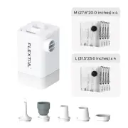 Portable Air Bed Pump 4800mAh Rechargeable Battery White PUMP+VACUUM BAG
