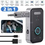 2 in 1 Bluetooth 5.3 Wireless Transmitter Receiver Audio Adapter AUX Stereo