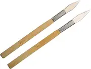 SHINEOFI Fine Wood Handle Agate Burnisher Craft Polishing Tool for Jewelry Metal Work Random Color