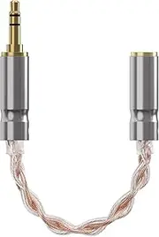 Geekria 3.5mm (1/8'') Stereo Male to 2.5mm Balanced Female Headphones Adapter, Copper and Silverplated Upgrade Cable Conversion Audio Dongle Cable (0.5ft)