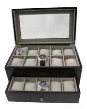 Bey-Berk Matte Black Wood Watch Case
