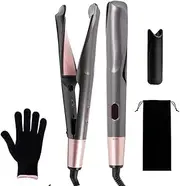 Professional 2 in 1 Twist Hair Curling & Straightening Iron Hair Straightener Hair Curler Wet & Dry Flat Iron Hair Styler Tools