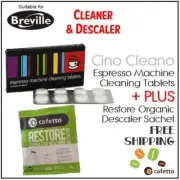 SUNBEAM Espresso Coffee Machine Cleaning Cleaner Tablets + Descaler Cino Cleano