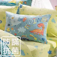 在飛比找PChome24h購物優惠-鴻宇 防蹣抗菌童趣枕套2入 美國棉 迪迪龍 綠