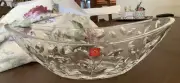 RCR Cristalleria Italiana Oval Centerpiece Launus NO Lead Crystal Glass Bowl