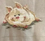 VINTAGE TRAME' NEEDLEPOINT S. CHAPELL - PIG - ALL FIBER