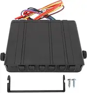 6 Gang Rocker Switch Box, DC12V to 24V 40Amp Spst Toggle Switch Panel Box with Adjustable Mount Bracket for Automotive Car Vehicle Boat RV SUV (Red)