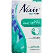 Nair Easiwax Mini Wax Strips 20 Chamomile Extract Require No Preparation