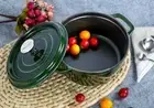 24cm Green Cast Iron Casserole 4L Round porcelain Enamel Pot Dutch Cookware