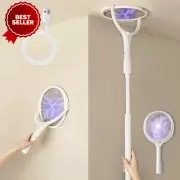 Rotating Head Rechargeable Electric Fly Swatter Racket, Electric Mosquito Zapper