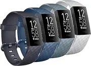 [4 Pack] Sport Bands for Fitbit Charge 4 Band & Fitbit Charge 3 Bands, Soft Silicone Adjustable Comfortable Replacement Wristbands Women/Men for Fitbit Charge 4 / Fitbit Charge 3 / Charge 3 SE