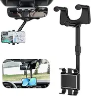 Car Rearview Mirror Phone Holder,Mobile Phone Smartphone Holder,360 Degree Adjustable Rodent Mount,Universal Rearview Mirror GPS Mount for Car
