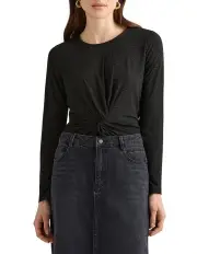 [David Lawrence] Olzes Jersey Top in Black Sparkle