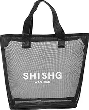 [WESIEVYA] Mesh Toiletry Bag Mesh Storage Pouch Portable Toiletry Bag Tote Mesh Shower Bag Outdoor Mesh Shower Tote Toiletry Organizers for Beach Unisex Mesh Shower Pouch Travel Shower Basket