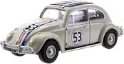 oxford pearl white herbie VW beetle car 1.76 railway scale diecast model