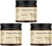 New Upgrade Whipped Beef Tallow Balm for Skin, 1.764 Oz, 8-In-1 Organic Multi-Use Natural Moisturizer for Face, Body, Lips - Hydrates Dry & Cracked Skin with Grass-Fed Ingredients (3PCS)