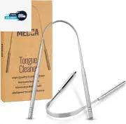 Tongue Scraper - Stainless Steel Tongue Cleaner Brush for Help Getting Rid of Ba