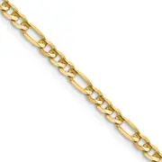 14K Yellow Gold 18 Inch 3mm Concave Open Figaro With Lobster Clasp Chain