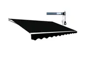 Motorised Outdoor Folding Arm Awning Retractable Sunshade Canopy Black 4.0m x 3.0m