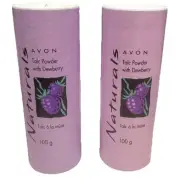 Avon Talc 2 X Naturals Dewberry 100grams, AUS STOCK, FREE POSTAGE