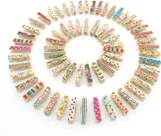 Mini Wooden Clothespins Photo Paper Peg Craft Clips, 100 Pack