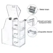 Makeup Brush Holder with Dustproof Lid Drawer Free Pearl Acrylic Clear Organizer