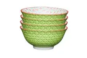4x Mikasa Does it All Dining Tableware Glazed Bowl 15.7cm Geometric Line