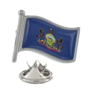 Pennsylvania Flag Silver Lapel Pin Badge