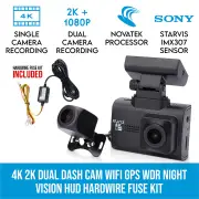 Elinz 4K 2K Dual Dash Cam WiFi GPS Car Camera Recorder WDR Night Vision Hardwire Fuse Kit