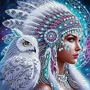 ZHUDENGXJL 5D Special Shape Diamond Art Kits for Beginners, Owl Woman Diamond Painting Kits for Adults,DIY Crystal Rhinestones Diamond Painting for Owl Animal Home Wall Decor 12×12Inch