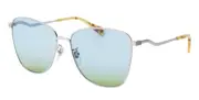 Gucci Women's Yellow Tortoise & Silver / Light Blue to Green Gradient Sunglasses