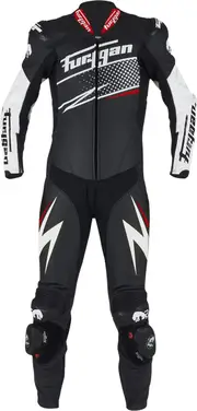 Furygan Full Ride, leather suit 1pcs. , color: Black/White/Red , size: 52