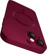TNQBP Magnetic Case for iPhone 14, Luxury Ultra Soft Matte Metallic Lustre, Light Slim and Shockproof, with Lens Edge Raised Protection Design for iPhone 14 6.1 inch, Wine Red
