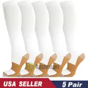 (1/3 Pairs) Compression Socks Knee High 20-30mmHg Graduated Mens Womens S-XL-XXL