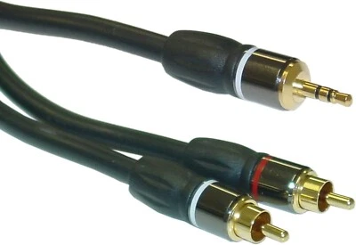 6ft Premium 3.5mm Stereo Male to Dual RCA Male Cable 10A3-12106