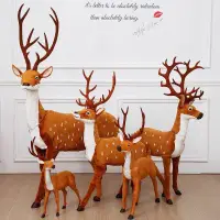 在飛比找蝦皮購物優惠-耶誕節小鹿公仔 麋鹿裝飾 馴鹿擺件 聖誕梅花鹿 仿真鹿 大型