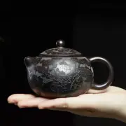 Handmade Tea Pot Dragon Carved Certificate Paper Master Pot Dragon Carved 9 Hole