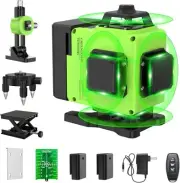 16 Lines Laser Level 360 Self Leveling, 4x360° 4D Green Beam Cross Line