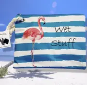 Women’s Beach Bag for Wet Stuff Pool Gym Zipper Bag Waterproof Sandproof w/Tags