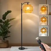 Clora Floor Lamp Boho Lamp with Remote Dimmable Farmhouse Living Room Bedroom