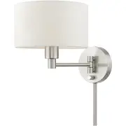 Livex Lighting 40940-91 Allison Swing Arm or Wall Lamp Brushed Nickel