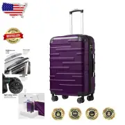 Fashionable Purple Suitcase - TSA Lock & Compression Straps for Secure Packing