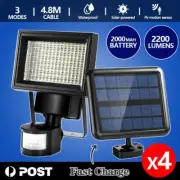 4x 120 LED Sensor Solar Lights Outdoor Security Motion Detection Flood Light
